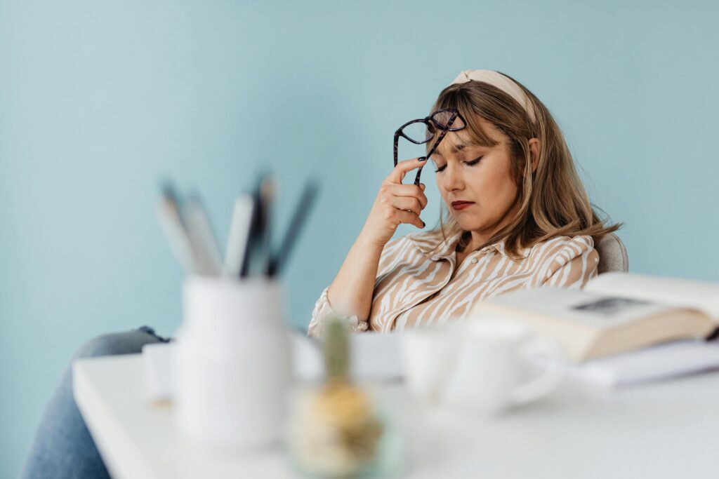 A woman suffering from an anxiety disorder.