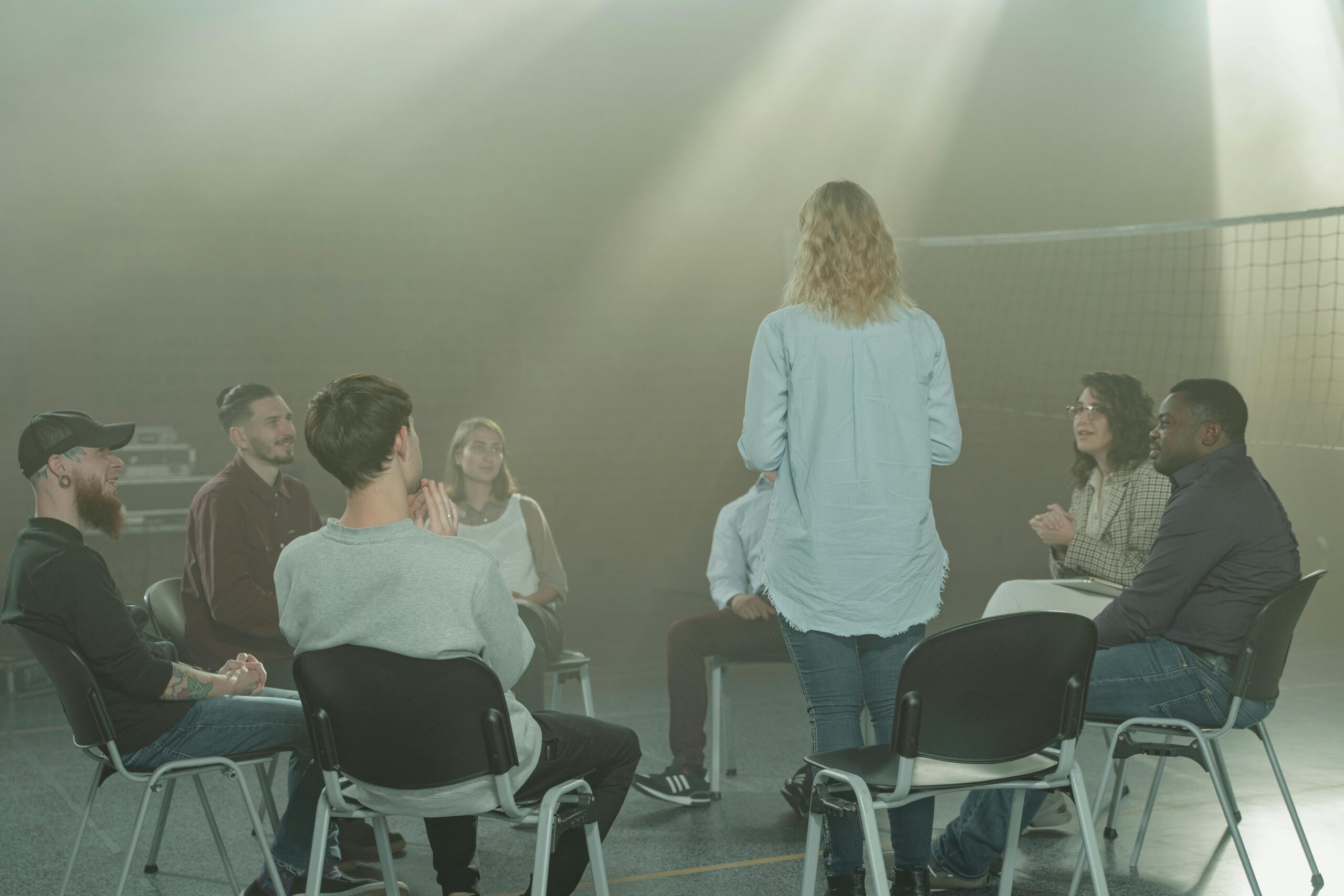 An AA meeting in Massachusetts.