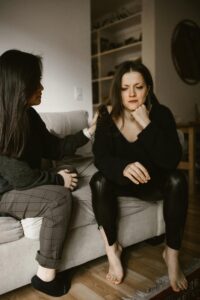 A sponsor helping addiction recovery.
