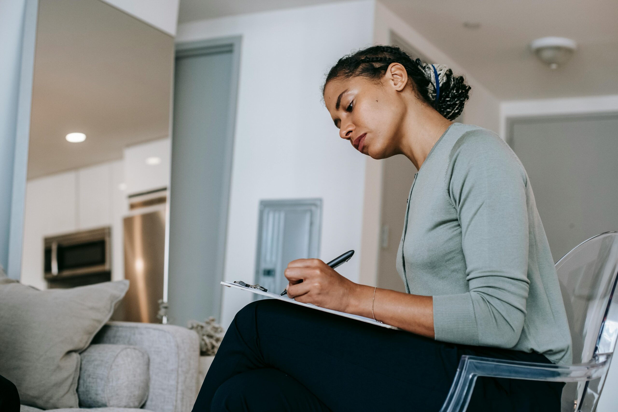 A woman in therapy for repressed trauma.