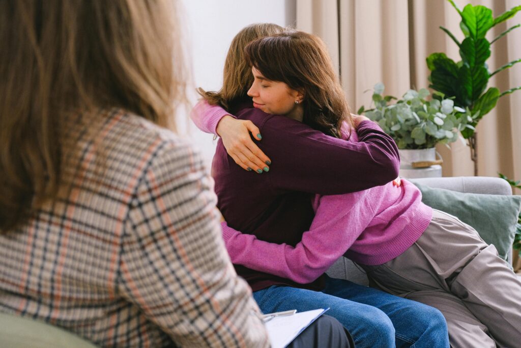 A woman in therapy for a substance abuse disorder.