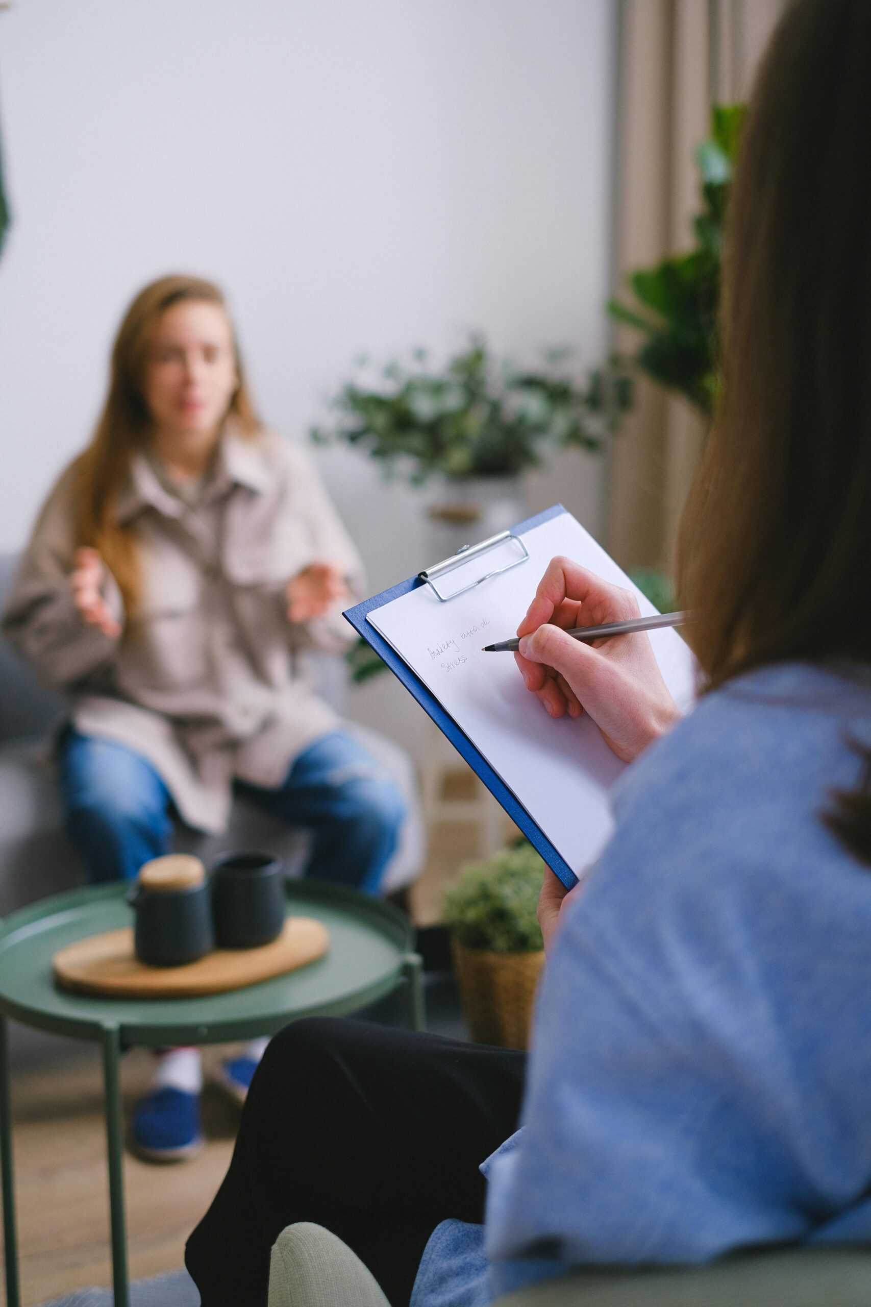 A woman participating in motivational interviewing.
