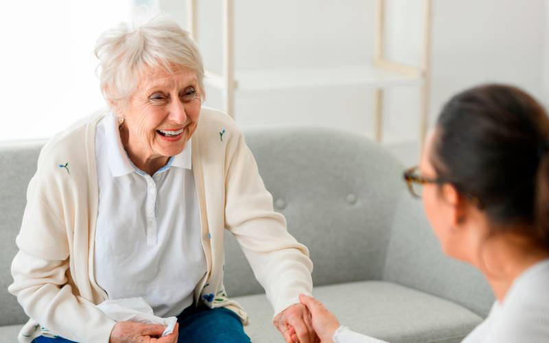 An older woman in an outpatient program for personality disorder treatment at Luna Recovery for Women in North Andover, MA.