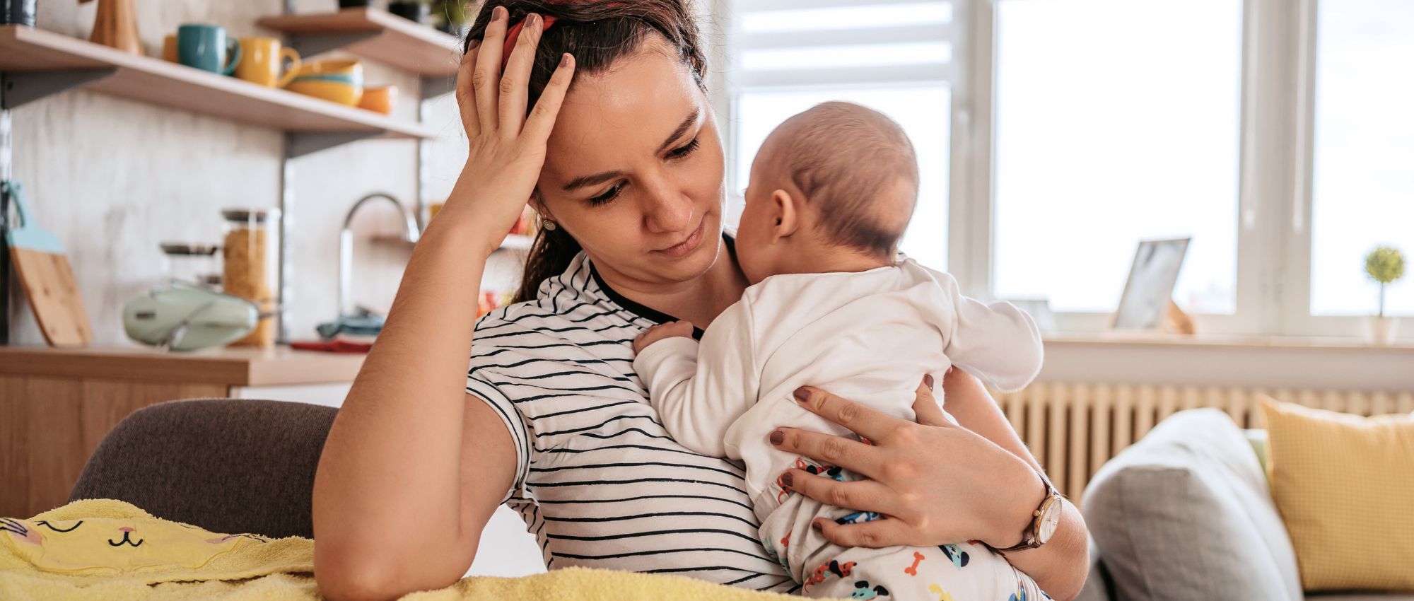 A woman in an outpatient program for postpartum depression treatment at Luna Recovery for Women in North Andover, MA.