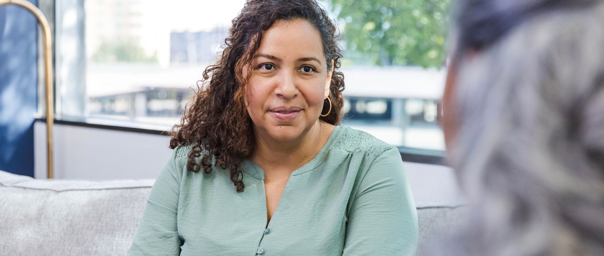 A woman getting outpatient therapy at Luna Recovery for Women in North Andover, MA.