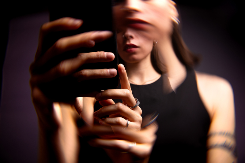 A woman suffering from obsessive-compulsive disorder (OCD) and obsessive thoughts.