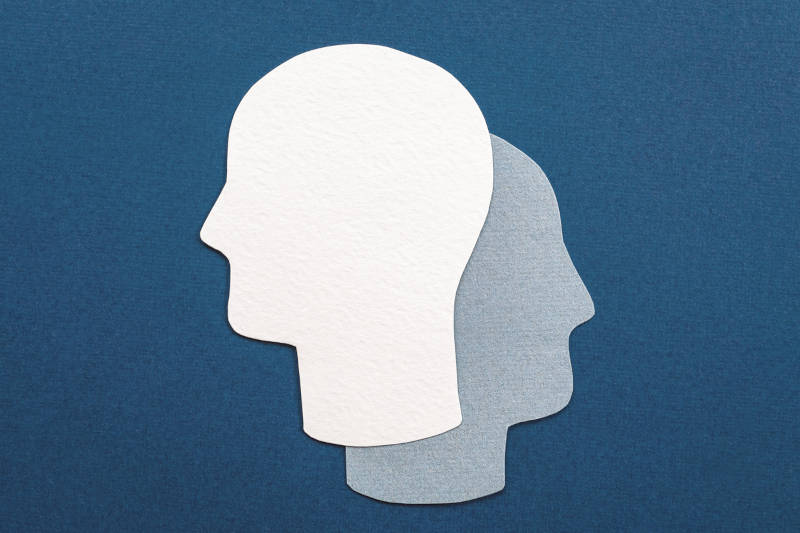 A digital image showing two heads, symbolizing dual diagnosis.